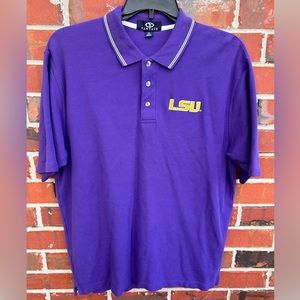 Vantage LSU Tigers Men’s Shirt Sleeve Large Purple Golf Polo Shirt